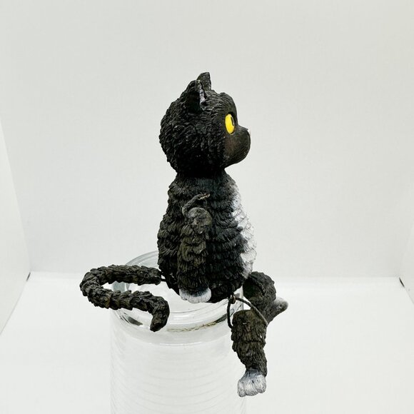 Vintage 2004 Tuxedo Cat Shelf Sitter Anthropomorphic Doll Resin Weirdo Silly - Picture 5 of 6
